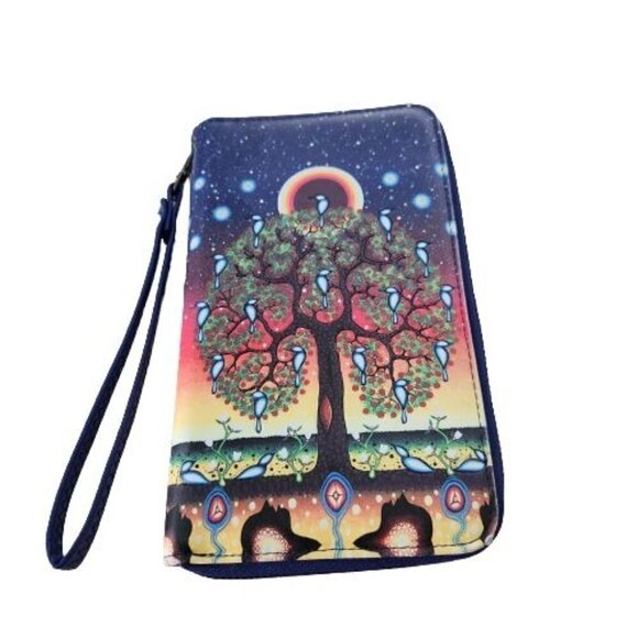 James Jacko Tree Of Life Vegan Leather Travel Wallet - Picture 1 of 10